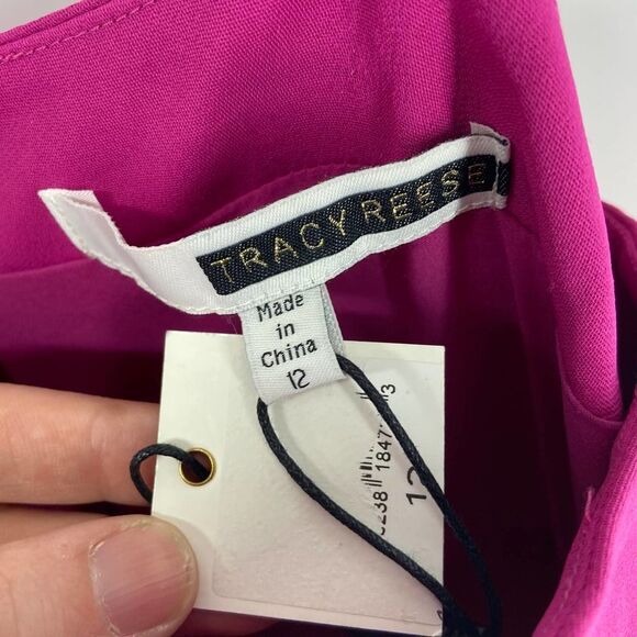 Tracy Reese Fuchsia Spaghetti Strap Slip Pencil Sheath Midi Dress NWT Womens 12 - Picture 4 of 7